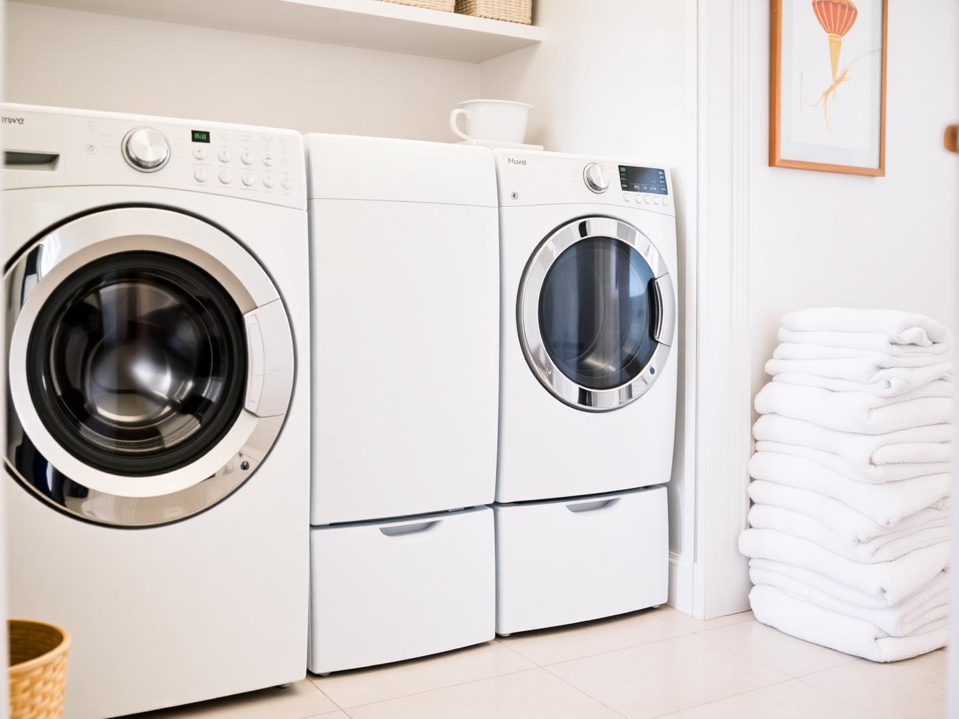 Modern washer and dryer set in a laundry room